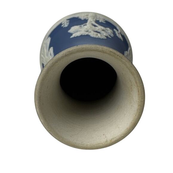 Antique 19th Century William Adams & Sons Jasperware Vase Blue White Embossed - Picture 5 of 12